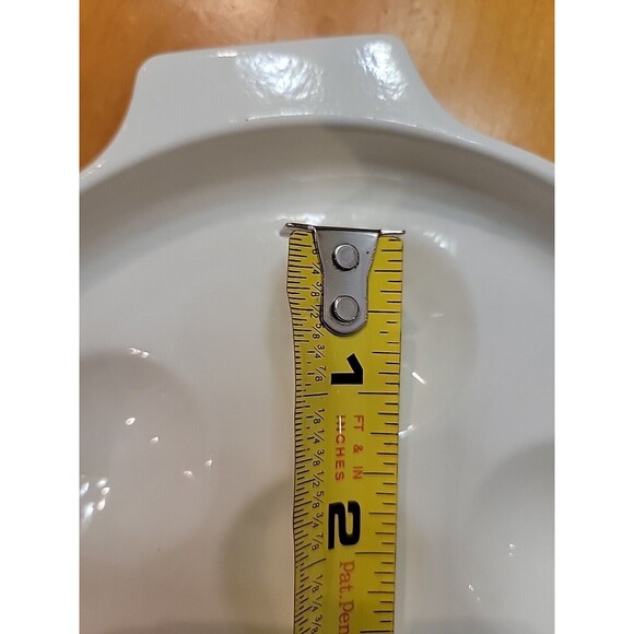 4 Escargot White Enamel Metal Plates Baking Dishes & Server Escargot/Mushroom - Picture 10 of 12